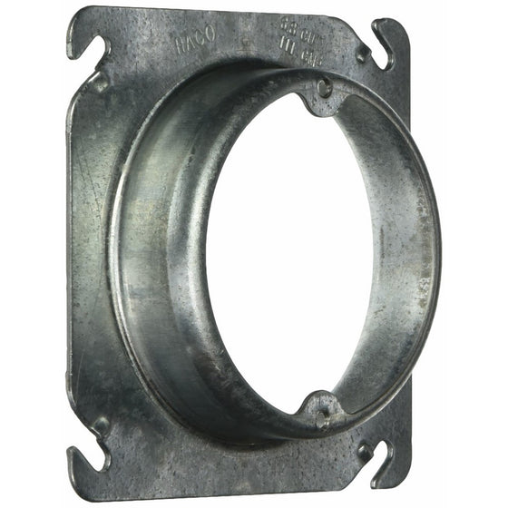 Hubbell-Raco 757 Drawn Square Mud Ring for Fixtures with Raised 1-Inch and Open Ears, 4-Inch