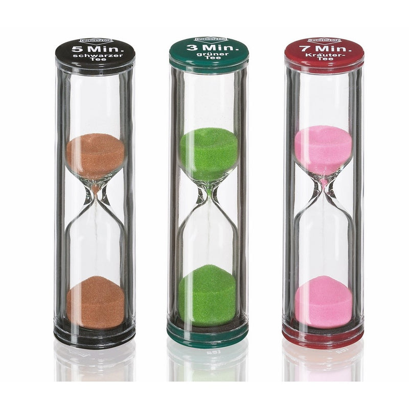 Kuechenprofi Sand Tea Timers, Assorted, Set of 3
