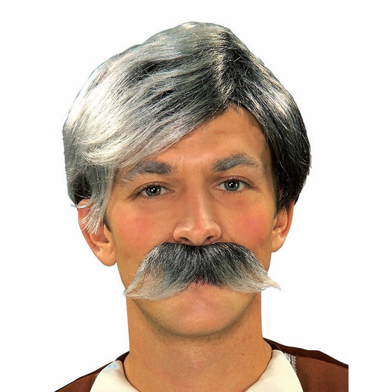 Forum Novelties Gepetto Wig and Moustache Kit, Grey