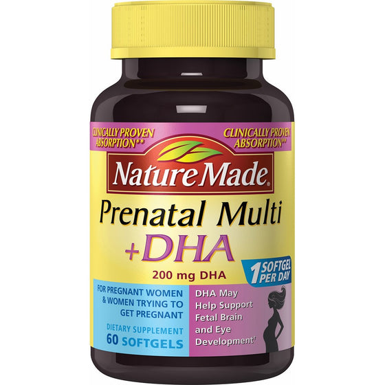 Nature Made Prenatal DHA 200 mg Multivitamin Softgels 60 Ct