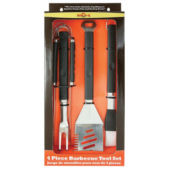 Mr. Bar-B-Q Inc. 02466Y Plastic Finger Grip 4-Piece Tool Set