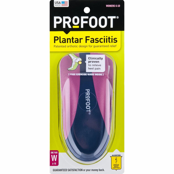 PROFOOT Plantar Fasciitis Orthotics, Women's Size 6-10 (1 Pair), Inserts to Help Support & Cushion the Heel & Relieve Pain