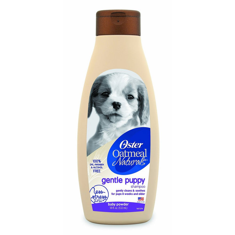 Oster Oatmeal Naturals Gentle Puppy Dog Shampoo, Baby Powder, 18 Fluid Ounces (078590-145-004)