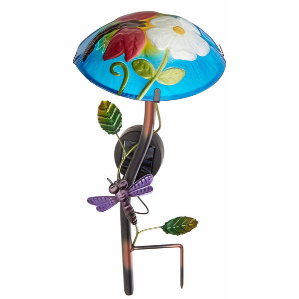 Regal Art &Gift Solar Mushroom Stake DragonflyGarden Decor