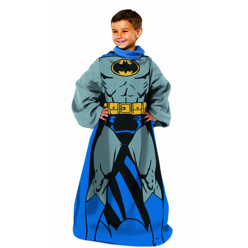 Warner Brothers DC Comic Batman,Being Batman Youth Comfy Throw Blanket with Sleeves, 48" x 48"