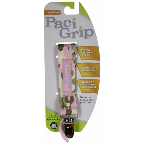 BooginHead - PaciGrip Pacifier Clip and Pacifier Holder with Universal Loop - Pink Camo, Camouflage