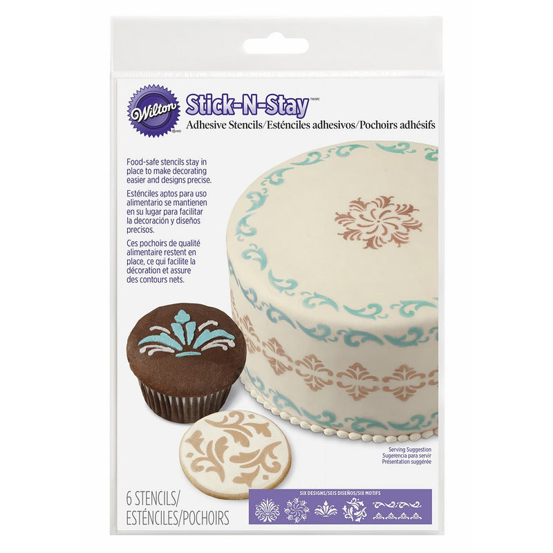 Wilton 417-5160 Stick N Stay Stencils, Scrolls