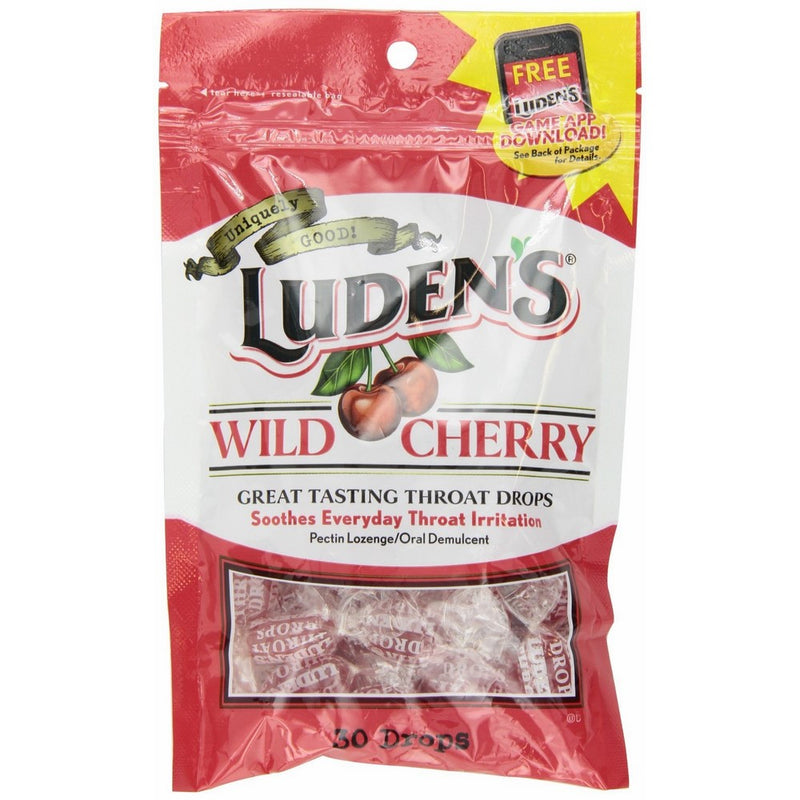 Ludens Thoat Drops, Wild Cherry, 30 Count (Pack of 8)