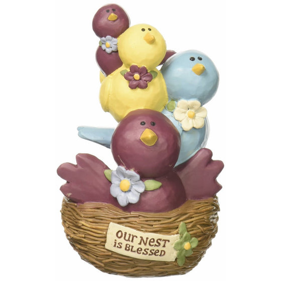Blossom Bucket "Nest Is Blessed' Stacked Birds" Decor
