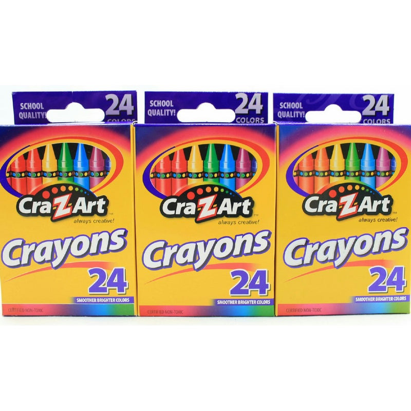 Cra-Z-Art Crayons, 24 Count, Pack of 3