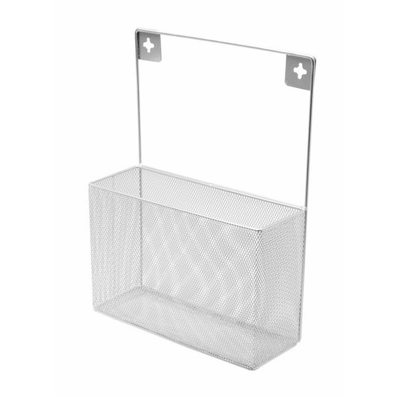 YBM HOME Silver Mesh Wall Mount Pantry Caddy, Wrap Rack Size 10 1/2 x 14 1/2 x 4 inches 1154 (1)