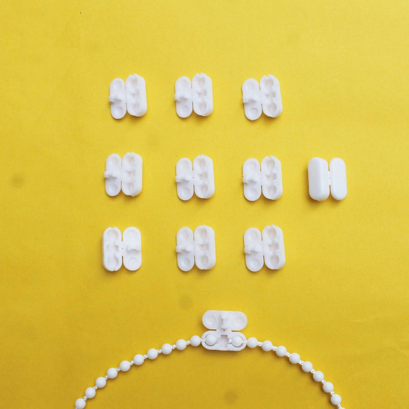 White Plastic Chain Connector for Beaded Chain for Roller Shades and Vertical Blinds (pack of 10)