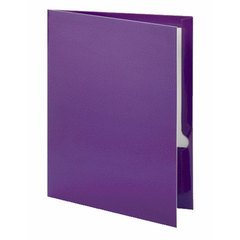 Oxford 5049526 Metallic Two-Pocket Folders, Purple, 25/Box