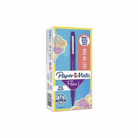 Paper Mate Flair Felt Tip Pens, Medium Point (0.7mm), Purple, 12 Count