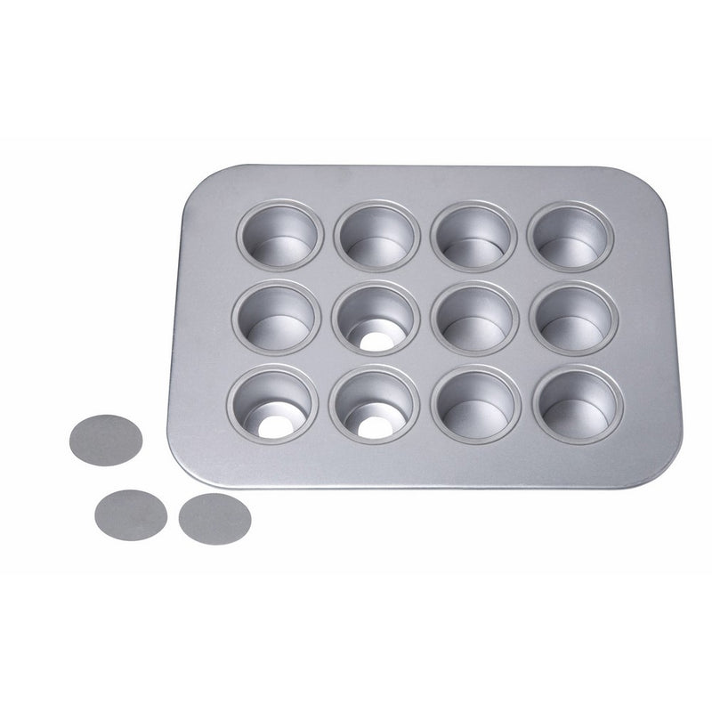 Chicago Metallic 12-Cup Mini-Cheesecake Pan, 14-Inch-by-10.75-Inch
