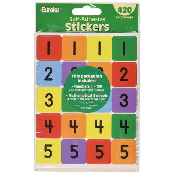 Eureka Numbers 1 To 100 Theme Stickers