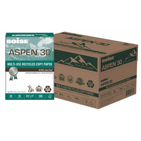 BOISE ASPEN 30% Multi-Use Recycled Copy Paper, 8.5 x 11, 92 Bright White, 20 lb, 10 ream carton (5,000 Sheets)