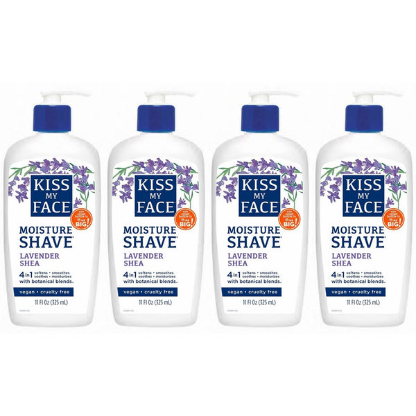 Kiss My Face Lavender & Shea Butter Moisture Shave, 11-Ounce Pumps (pack of 4)