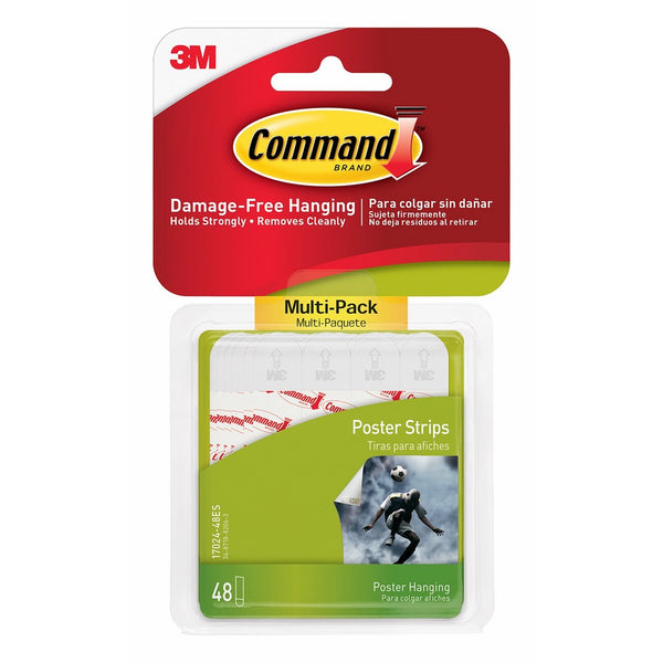 Command Poster Hanging Strips Value-Pack, Small, White, 48-Pairs (17024-48ES)