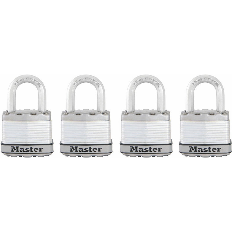Master Lock Padlock, Magnum Laminated Steel Lock, 1-3/4 in. Wide, M1XQ (Pack of 4-Keyed Alike)