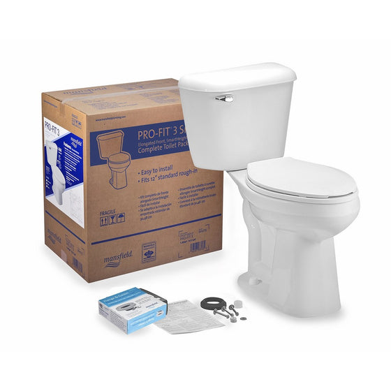 Mansfield Plumbing Pro-Fit 3 Elongated Front ADA 1.6 GPF Complete Toilet Kit