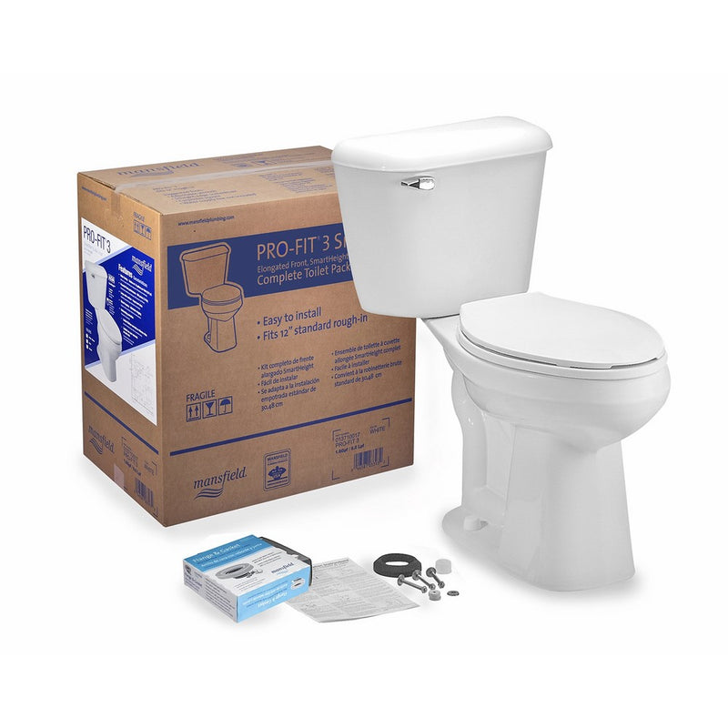 Mansfield Plumbing Pro-Fit 3 Elongated Front ADA 1.6 GPF Complete Toilet Kit