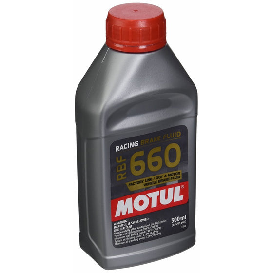 Motul 847205-12PK RBF 660 Factory Line Dot-4 100 Percent Synthetic Racing Brake Fluid - 500 ml, (Case Pack of 12)