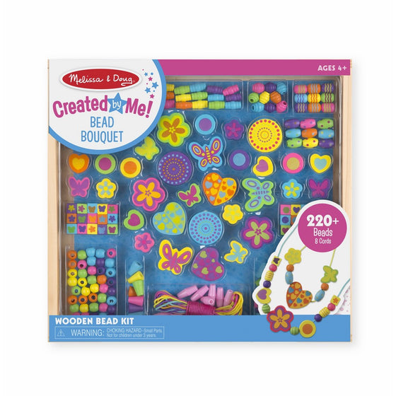 Melissa & Doug Bead Bouquet Deluxe Wooden Bead Set With 220 Beads for Jewelry-Making