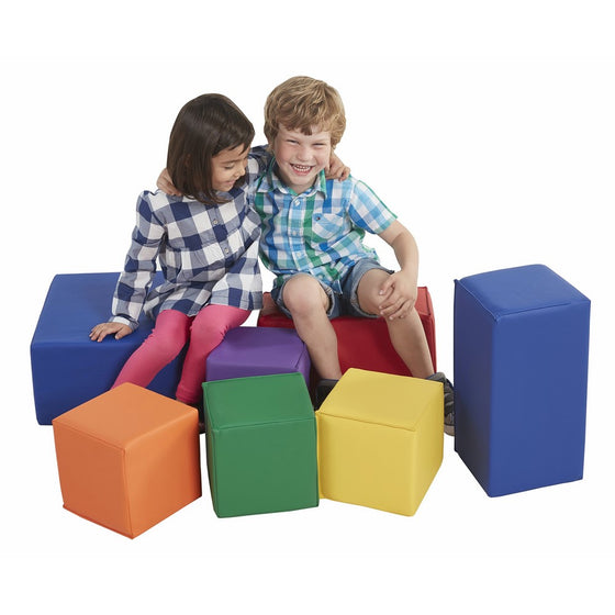 ECR4Kids Softzone Foam Big Building Blocks, Soft Play for Kids, Assorted (7-Piece Set)
