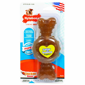 Nylabone just for puppies Wolf Chicken Flavored puppy dog ring bone teething chew toy