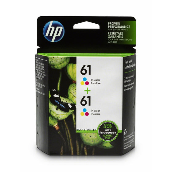 HP CZ074FN#140 61 Tri-color Ink Cartridge (CH562WN), 2 Ink Cartridges
