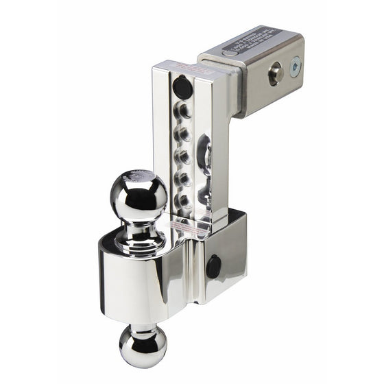 Fastway FLASH ALBM DT-ALBM6625 Adjustable Dual Locking Aluminum Ball Mount with 6 Inch Drop, 2.5 Inch Shank, Built-In Locks, and Chrome Plated Balls