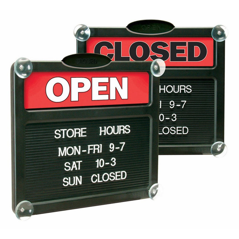 Headline Sign 3727 Double-Sided Open/Closed Sign w/Plastic Push Characters, 14 3/8 x 12 3/8