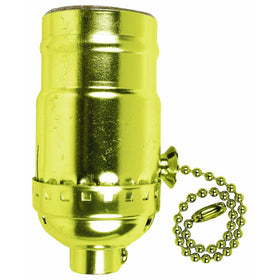 Socket Pull Chain 3 Way Brass