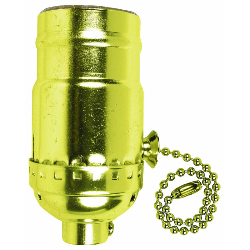 Socket Pull Chain 3 Way Brass