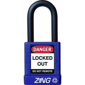 ZING 7041 RecycLock Safety Padlock, Keyed Alike, 1-1/2" Shackle, 1-3/4" Body, Purple