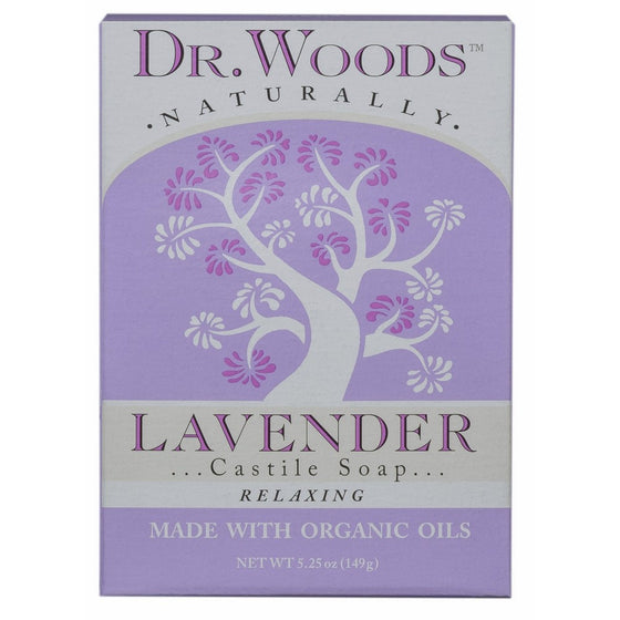 Dr. Woods Exfoliating Lavender Bar Soap with Organic Shea Butter, 5.25 Ounce (Pack of 1)