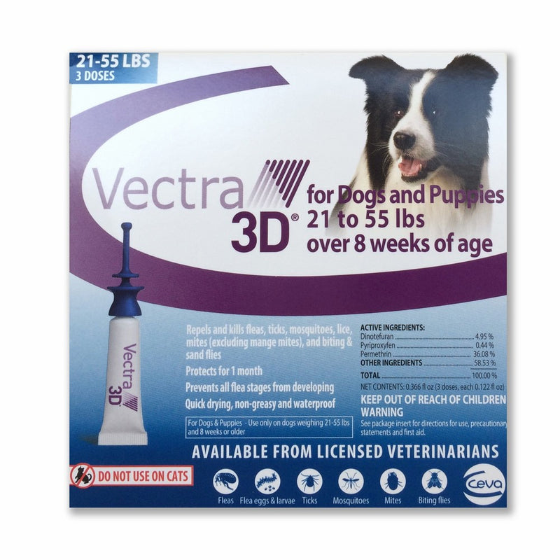 Vectra 3D Blue 3 dose for dogs 21-55 lbs