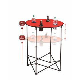 Picnic Plus Portable Round Tailgate Table Extends From 24" To 36"