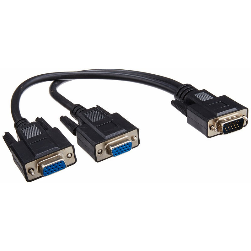 Belkin 1-Foot VGA HD15-M to (2) VGA HD15-F Splitter Y Cable, Black