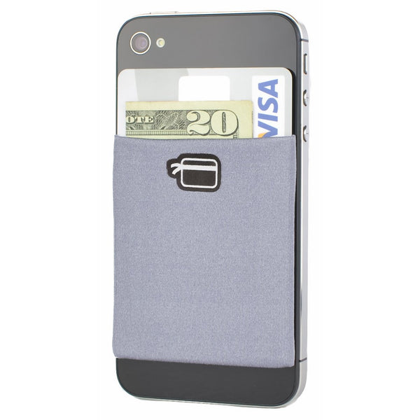 CardNinja Ultra-slim Self Adhesive Credit Card Wallet for Smartphones, Steel Grey