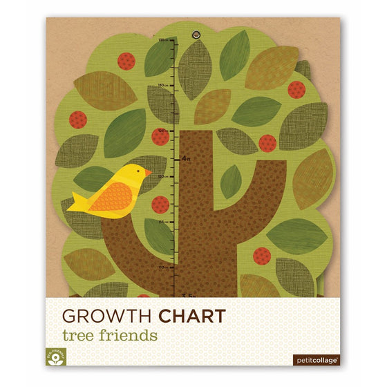 Petit Collage Folding Growth Chart, Tree Friends