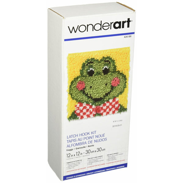 Wonderart Froggy Latch Hook Kit, 12" X 12"