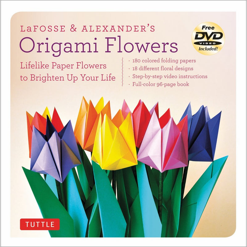 LaFosse & Alexander's Origami Flowers Kit: Lifelike Paper Flowers to Brighten Up Your Life: Kit with Origami Book, 180 High-Quality Origami Papers, 20 Projects & DVD