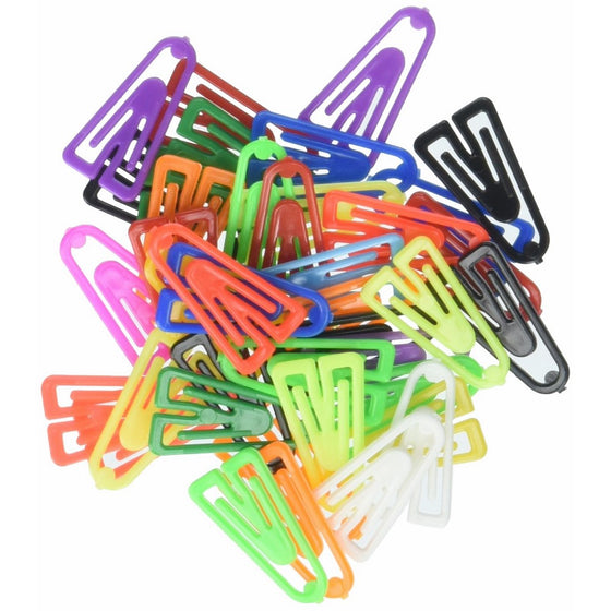 BAUMGARTENS Plastic Paper Clips, Small, 1000/Box , Assorted (BAULP0200)