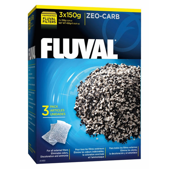 Fluval Zeo-Carb, 150 Gram, 3-Pack Nylon Bags