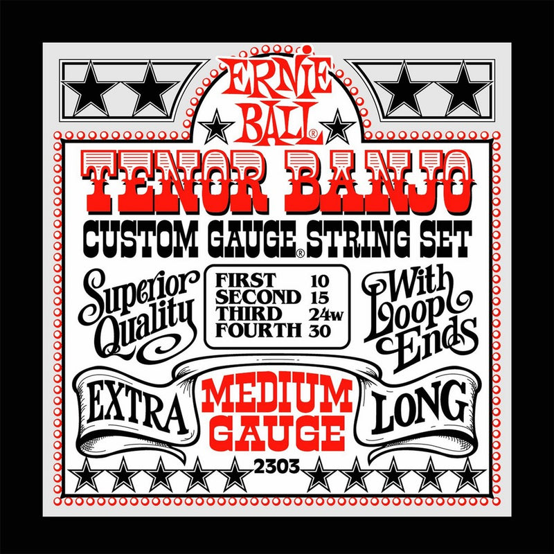 Ernie Ball Tenor Banjo Medium Stainless Steel Loop End Set.010 - .030
