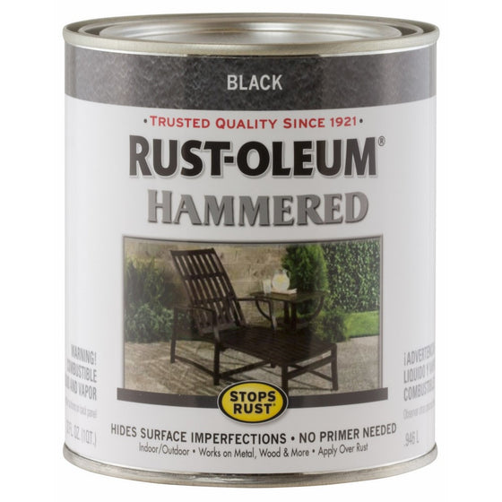 Rust-Oleum 7215502 Hammered Metal Finish, Black, 1-Quart