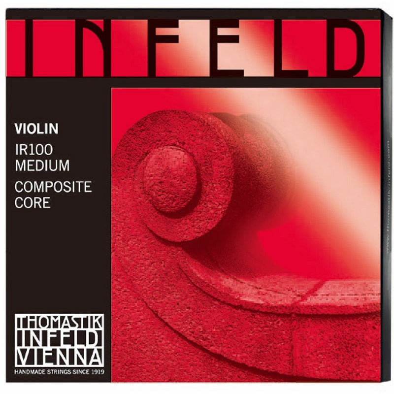 Thomastik Infeld Red 4/4 Violin String Set - Medium Gauge with Removable Ball End Gold-plated Steel E