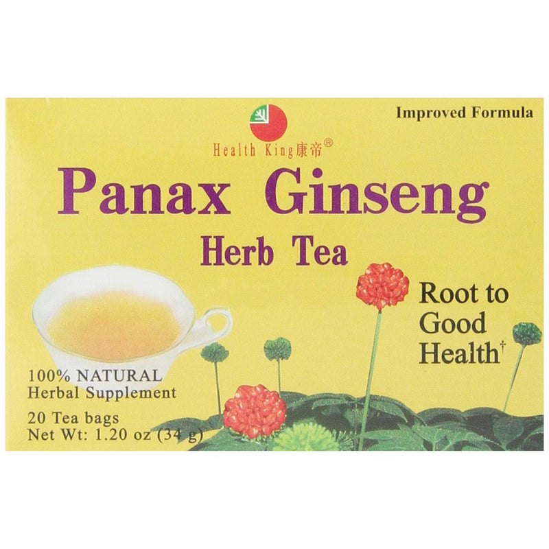 Health King Panax Ginseng Herb Tea, Teabags, 20 Count Box